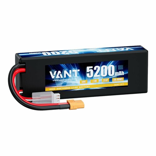 Аккумулятор LiPo Vant - 7.4В 5200мАч 50C (2S, Hardcase, разъём XT60) аккумулятор vant lipo 11 1v 7200mah 100c разъем xt60