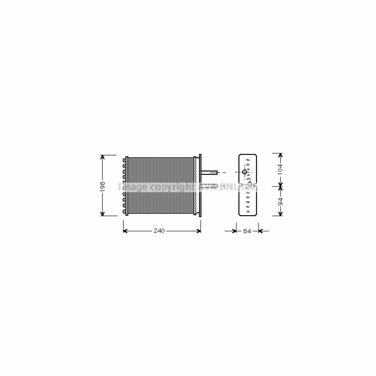 Радиатор отопителя AVA FT6193 для FIAT Barchetta (183), Punto (176), Punto Van (176L), Punto кабрио (176C)