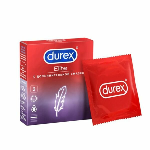 Презервативы Durex Elite сверхтонкие, с дополнительной смазкой 3 шт