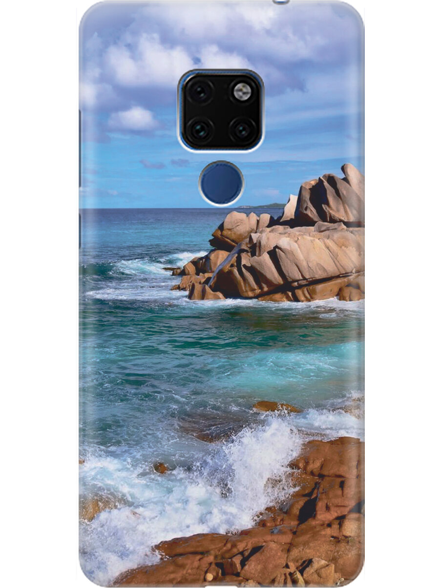 Силиконовый чехол на Huawei Mate 20, Хуавей Мейт 20 с принтом "Скалистый берег"