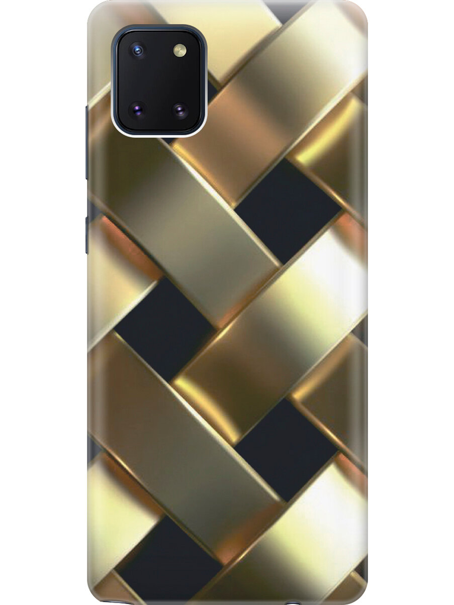 Силиконовый чехол на Samsung Galaxy Note 10 Lite, Самсунг Ноут 10 Лайт с эффектом блеска "Золотистое плетение"