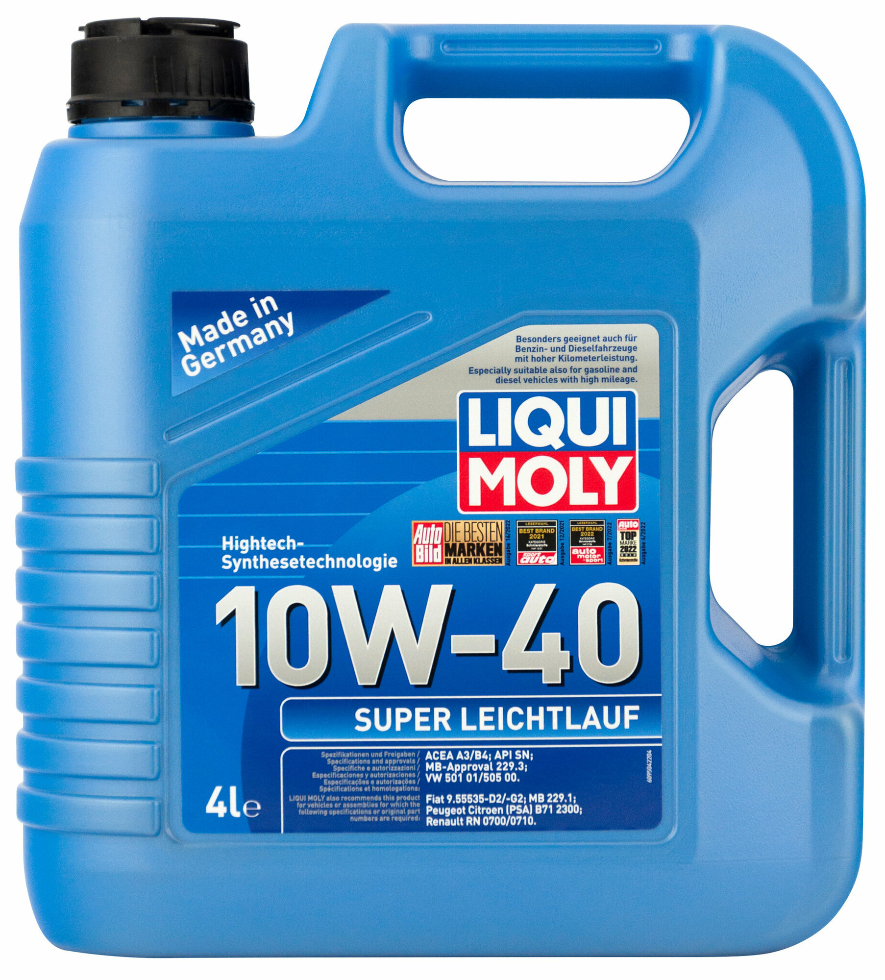 Моторное масло Liqui Moly Super Leichtlauf 10W40 hc-синтетическое 4л