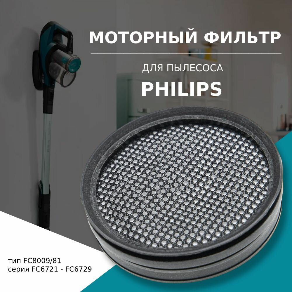 Моторный фильтр для пылесоса Philips тип FC8009/01 серия FC6721, FC6722, FC6723, FC6724, FC6725, FC6726, FC6727, FC6728, FC6729