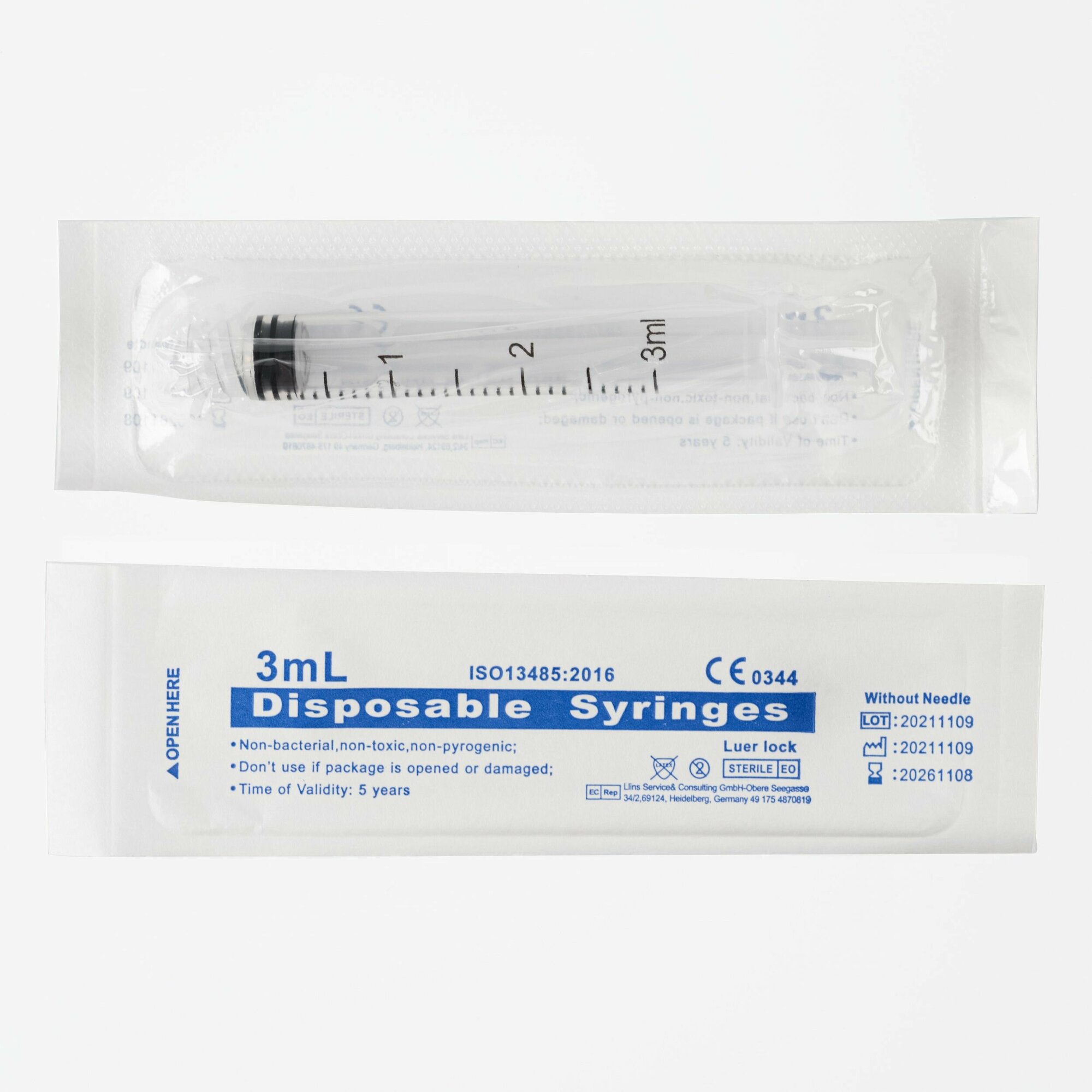 Изображение Шприц инъекционный 10шт/уп, 3 мл, DIAMOND NANO NEEDLE Шприцы инъекционные/одноразовые/медицинские