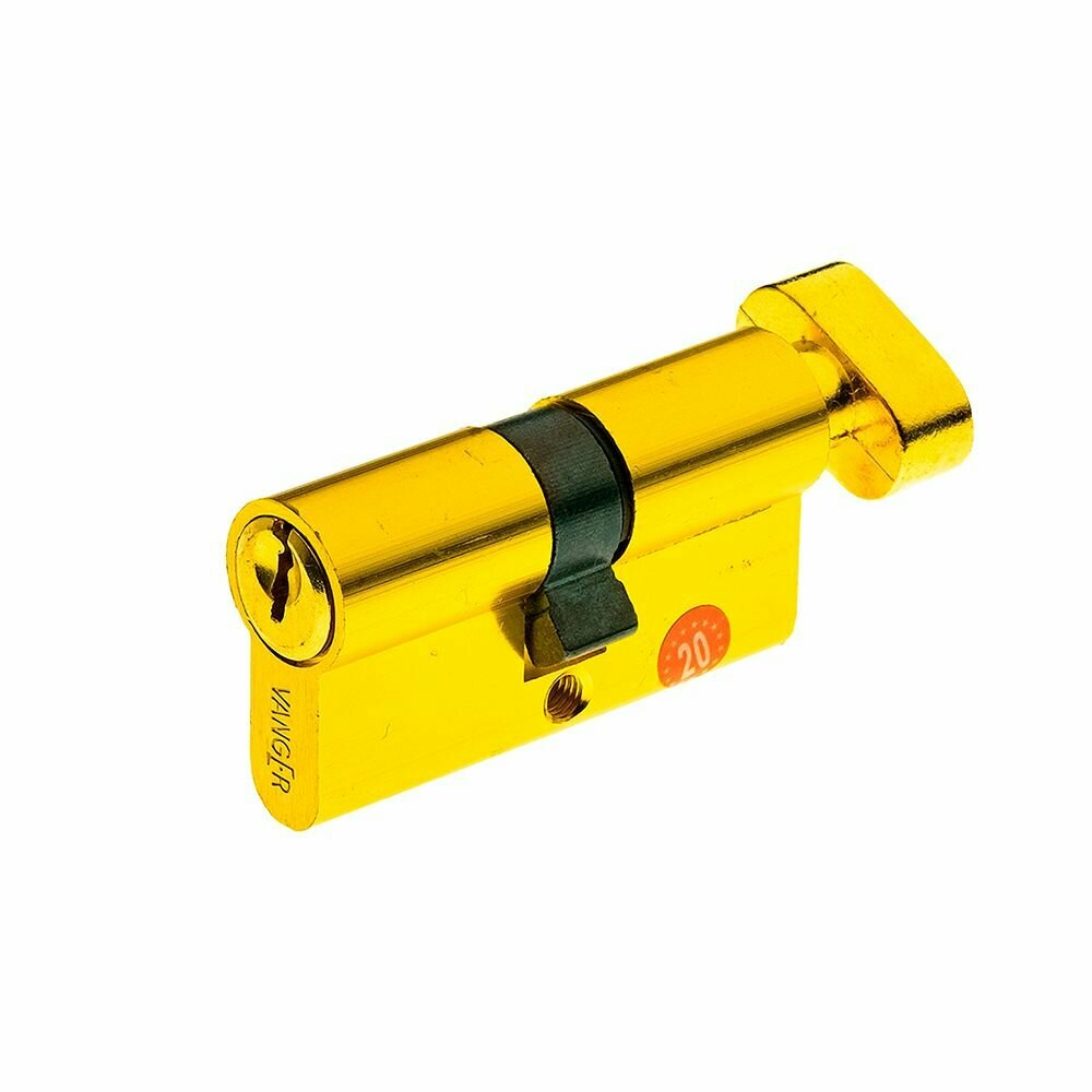 Цилиндр для замка EL60C 30х30 мм ключ-завертка золото