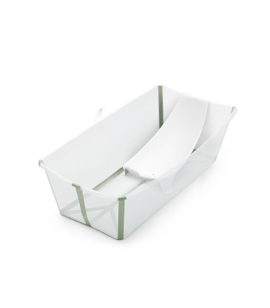 Ванночка с горкой Stokke Flexi Bath Bundle, Tub with Newborn Support Transparent Green