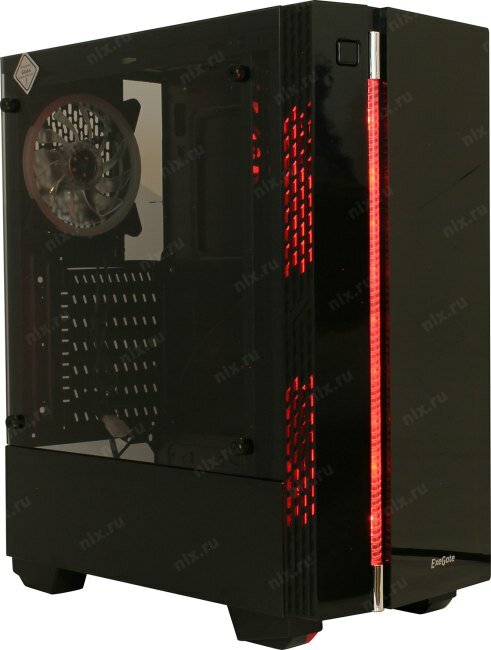 Корпус ATX Exegate EX283744RUS miditower, 500NPX, 120mm, с окном, 2*USB+1*USB3.0, HD Audio, black-RGB light - фото №19