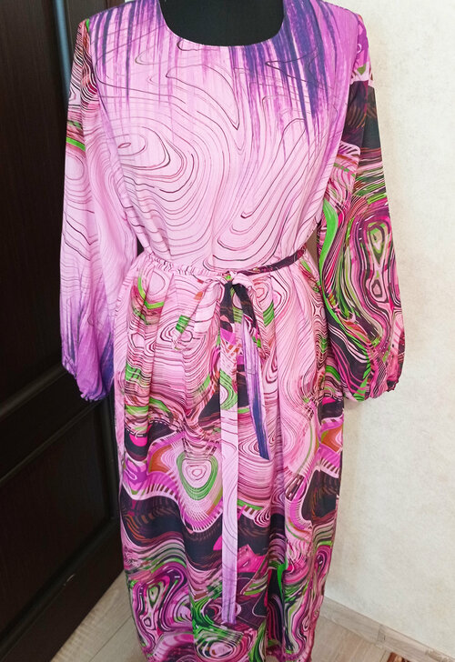 Платье Olga-fest, размер 44/46, лиловый, розовый