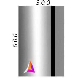 Пластик для лазерной гравировки SHENGWEI (Серебро глянец на чёрном) 300мм_600мм 1.3 мм