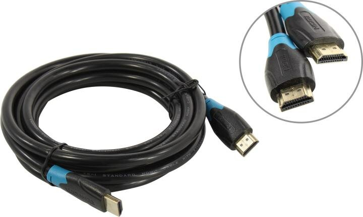 Кабель Vention HDMI High speed v2.0 with Ethernet 19M/19M - 3м Кабель Vention HDMI(m)/HDMI(m) - 3 м (AACBI) - фото №2