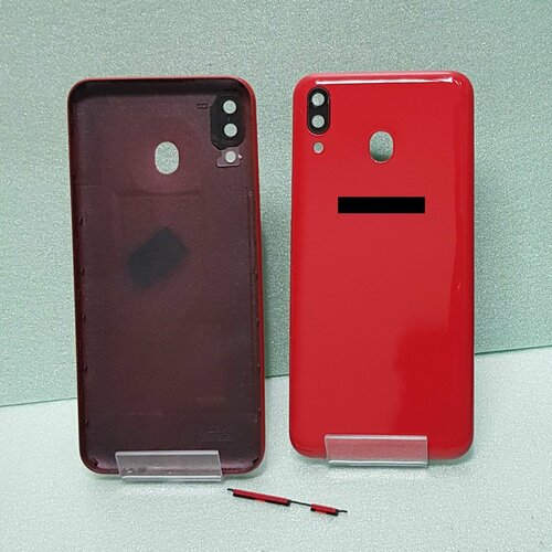 Задняя крышка Samsung Galaxy M20/SM-M205 красная накладка силиконовая для samsung galaxy m20 sm m205 под карбон и сталь красная