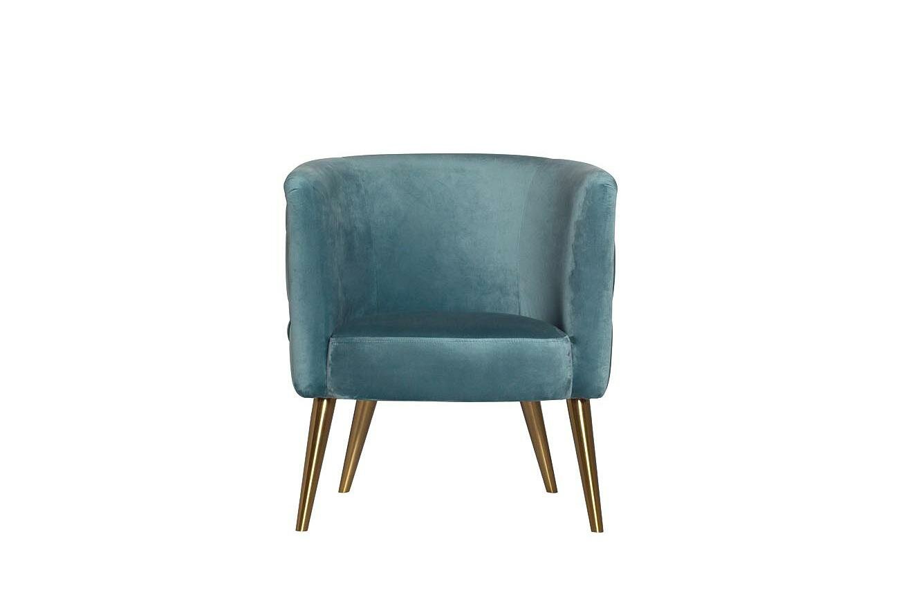 фото Кресло Garda Decor 48MY-2533 TUR GLD Кресло велюр бирюзовый 73*67*77см мет. ножки арт. 48MY-2533 TUR GLD