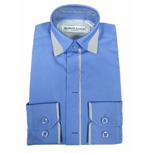фото Школьная рубашка, размер 92/26, голубой korolevich