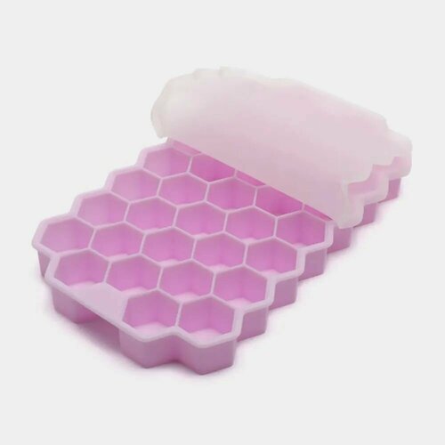 Силиконовая форма для льда Соты с крышкой 205х12х25см 290₽