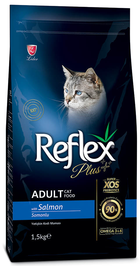 REFLEX PLUS Adult Cat Food Salmon 1,5 кг сухой корм для кошек с лососем