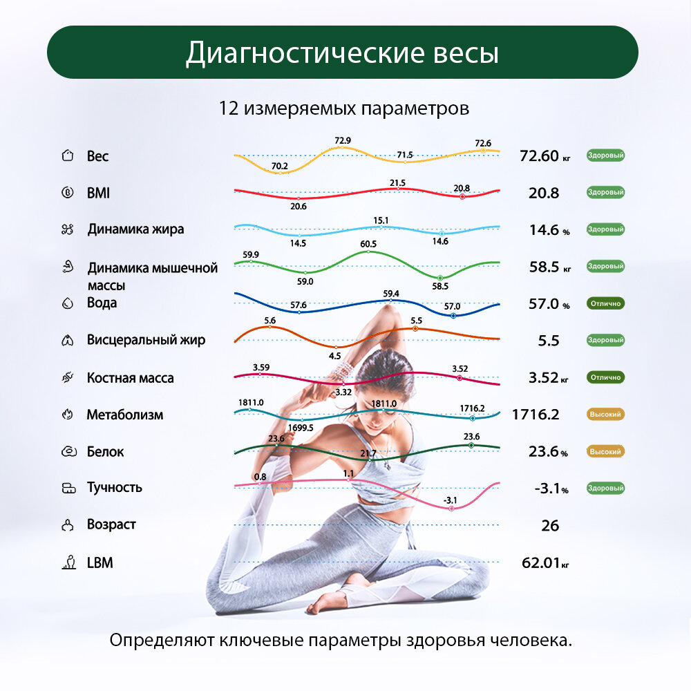 Умные диагностические весы MARTA MT-SC3604 красное дерево - фотография № 5