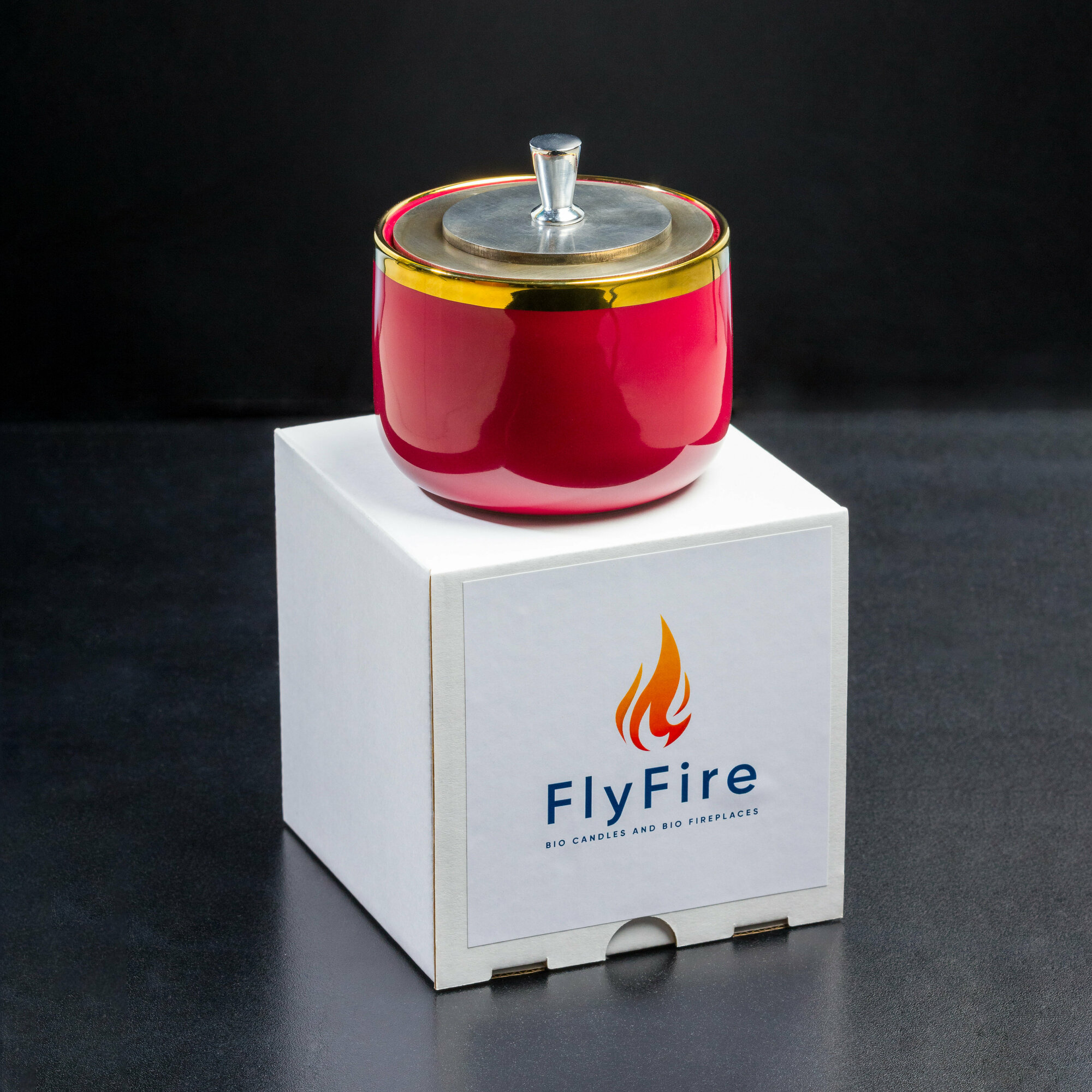 Биокамин настольный с накладками т.м. FlyFire, красный - фотография № 2