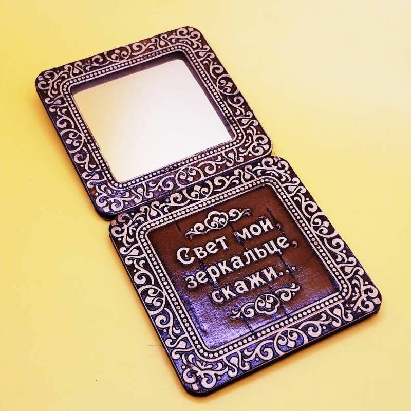 фото Зеркало из бересты складное (ручной работы)