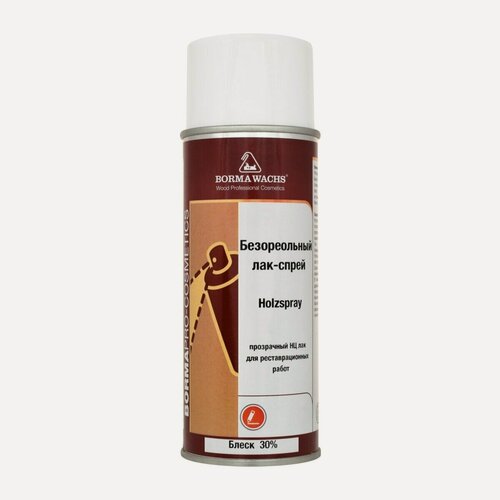 Изображение товара Безореольный нитроцеллюлозный лак-спрей Borma Holzspray 30% 400 мл 0608