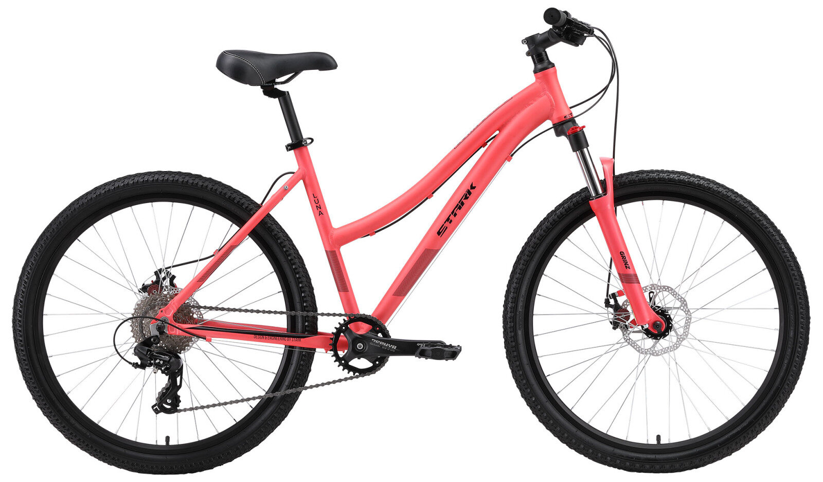 Женский велосипед Stark Luna 26.2 D (2024) 18" Розово-черный (165-174 см)