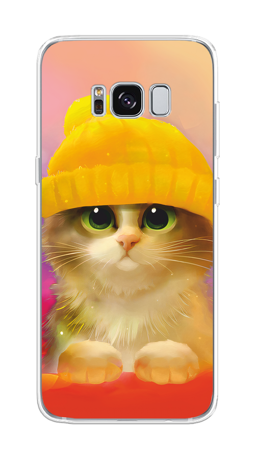 Силиконовый чехол на Samsung Galaxy S8 / Самсунг Галакси S8 "Котенок в желтой шапке"