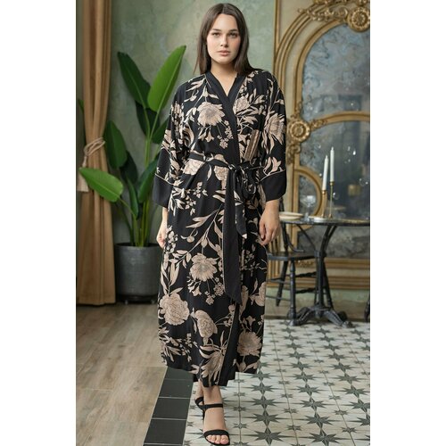 фото Халат mia-amore, размер l/xl, черный