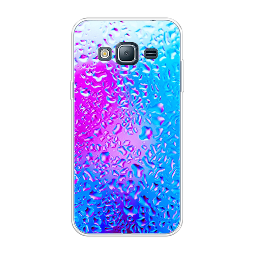 Силиконовый чехол на Samsung Galaxy J3 2016 / Самсунг Галакси J3 2016 Капли на стекле силиконовый чехол на samsung galaxy j3 2016 самсунг галакси j3 2016 расплывчатые смайлики розовые