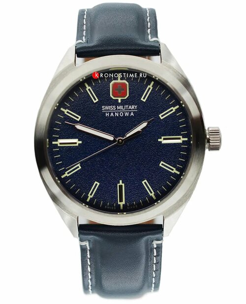 Наручные часы Swiss Military Hanowa, серебряный, синий