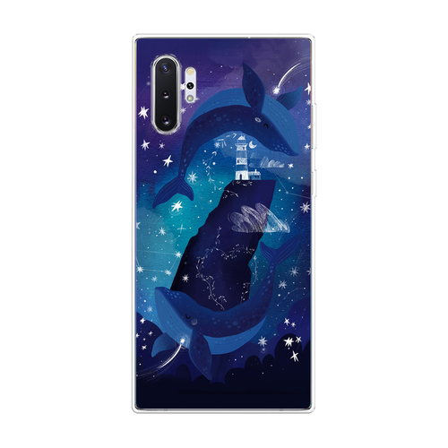 Силиконовый чехол на Samsung Galaxy Note 10 Plus / Самсунг Галакси Ноте 10 Плюс Ночные киты силиконовый чехол на samsung galaxy note 10 plus самсунг галакси ноте 10 плюс черный карбон