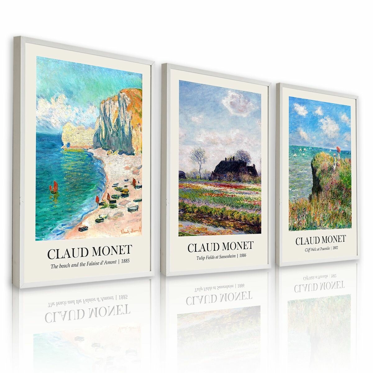 Набор плакатов для интерьера "Claude Monet / Клод Моне №1" 3 постера на стену в крафтовой упаковке