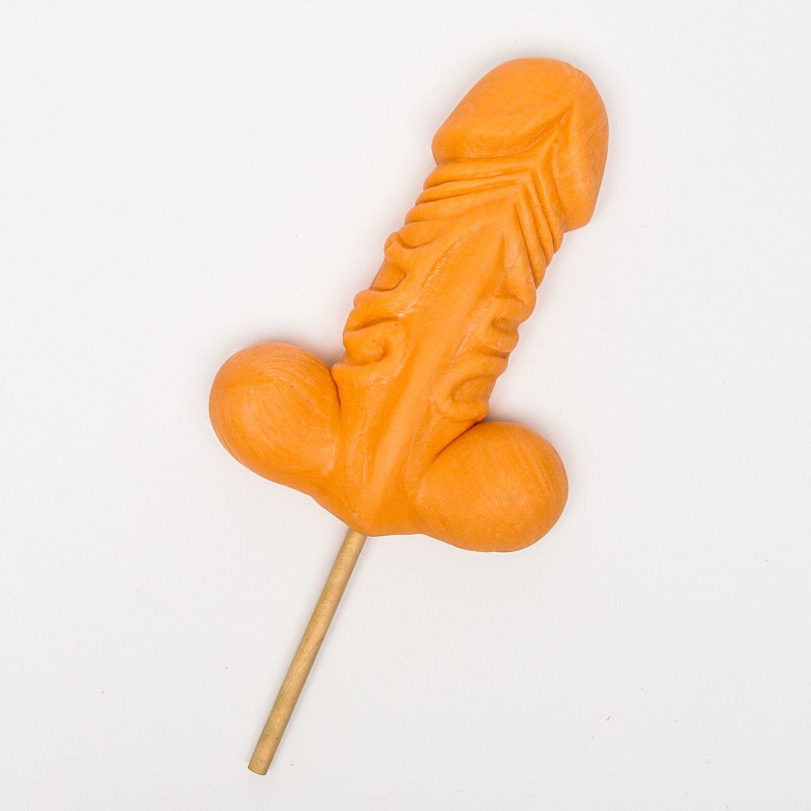 Карамель на палочке "Влечение", оранжевый, 140 г 6258557 - фотография № 1