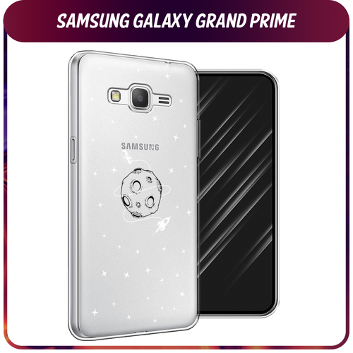 Силиконовый чехол на Samsung Galaxy Grand Prime/J2 Prime / Самсунг Галакси Grand Prime/J2 Prime Полет вокруг луны, прозрачный силиконовый чехол на samsung galaxy grand prime j2 prime самсунг галакси grand prime j2 prime синие бабочки прозрачный