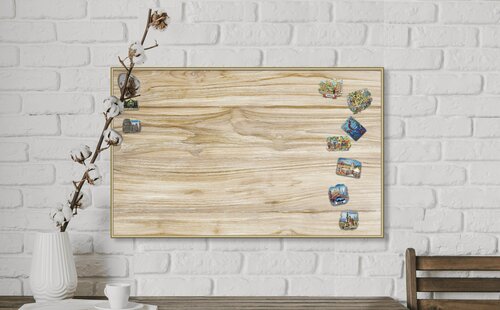 Изображение товара Магнитная настенная доска Артборд "Светлое дерево", 80х50 см, полимерная для хранения магнитиков