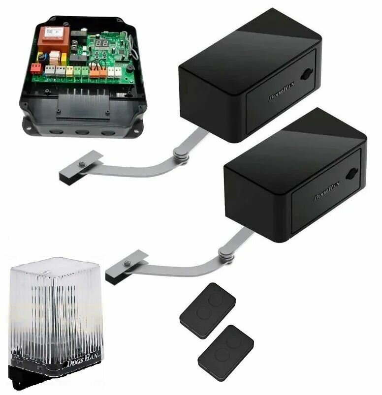 фото Комплект автоматики для распашных ворот DoorHan ARM-320radio (два привода, плата, 2 пульта, лампа)