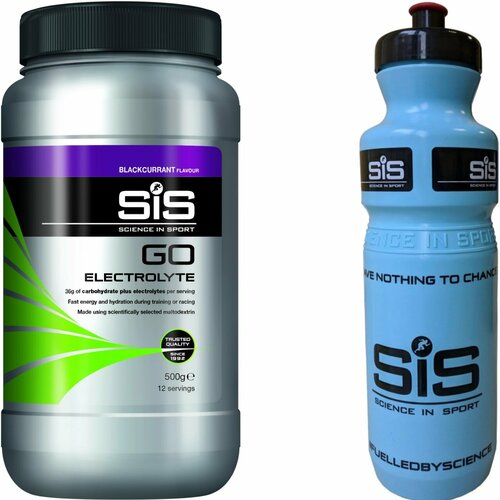фото Изотоник science in sport (sis) go electrolyte + бутылочка синяя 1 x 500 г, черная смородина