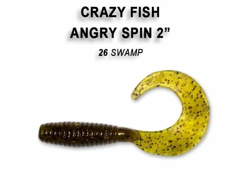 Мягкие приманки Crazy Fish ANGRY SPIN 2.0" Кальмар # 26 (8шт)