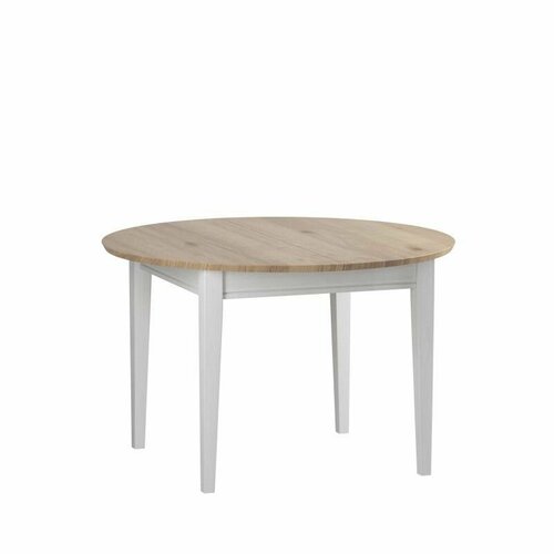 Стол обеденный круглый раздвижной форестсканди 110х110x76 см из массива сосны белый воскантик 45838₽