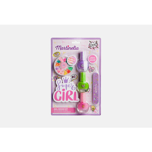 Набор для ногтей с пилочкой Martinelia, Super Girl Nail Design Kit 5мл glam детский игровой набор с лаком и принтером для ногтей