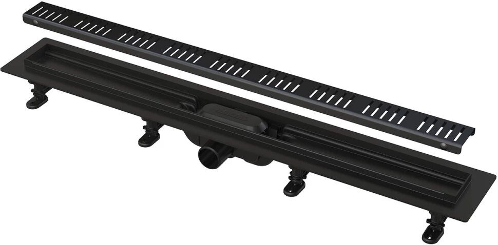 Душевой трап (лоток) AlcaPlast APZ10 Simple Black APZ10BLACK-950M 944 см с решеткой перфорированный черный матовый