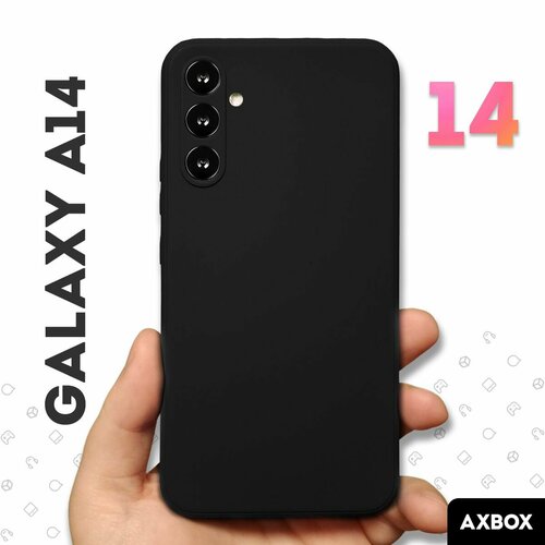 Чехол на Samsung Galaxy A14 (Самсунг А14) черный, силиконовый матовый чехол gagarin stickers для samsung galaxy a14 самсунг а14 с 3d эффектом черный