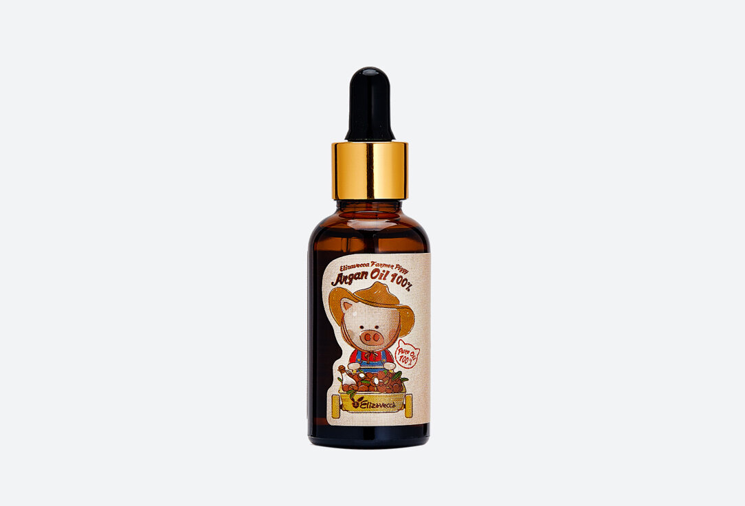 Масло арганы для лица, тела и волос Elizavecca, Farmer Piggy Argan Oil 100% 30мл