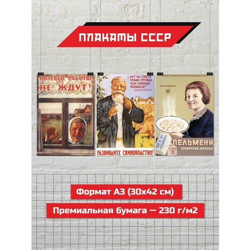 Набор плакатов СССР #9, 42см x 30см (А3)