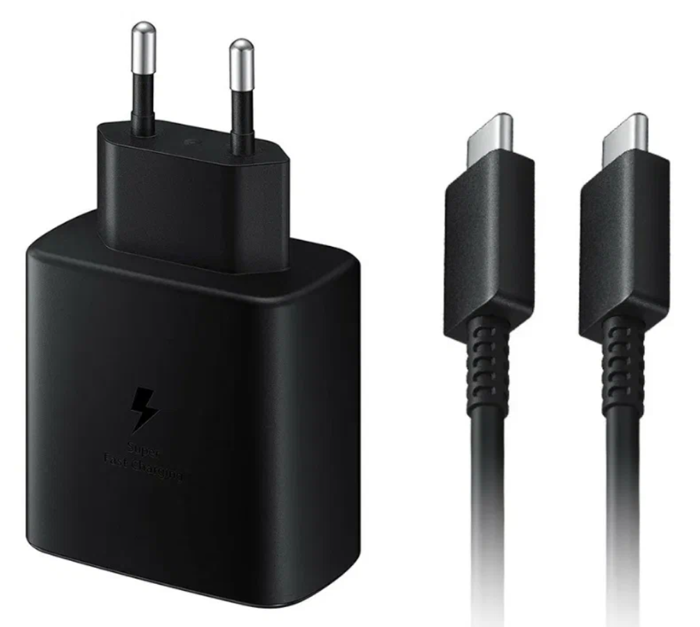 Зарядное устройство для Samsung / Адаптер питания Super Fast Charging 45W с функцией быстрой зарядки + кабель USB Type-C/ Черная — фото 1