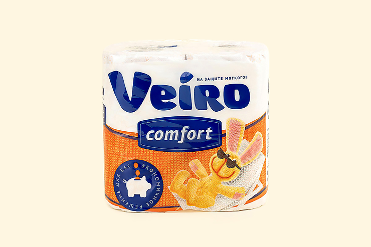 Туалетная бумага Veiro Comfort белая двухслойная 4 рул, белый