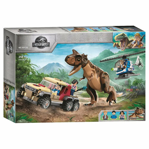 конструктор lego jurassic world погоня за карнотавром Конструктор Мир Динозавров / Dinosaur World / Погоня за карнотавром, 258 дет.