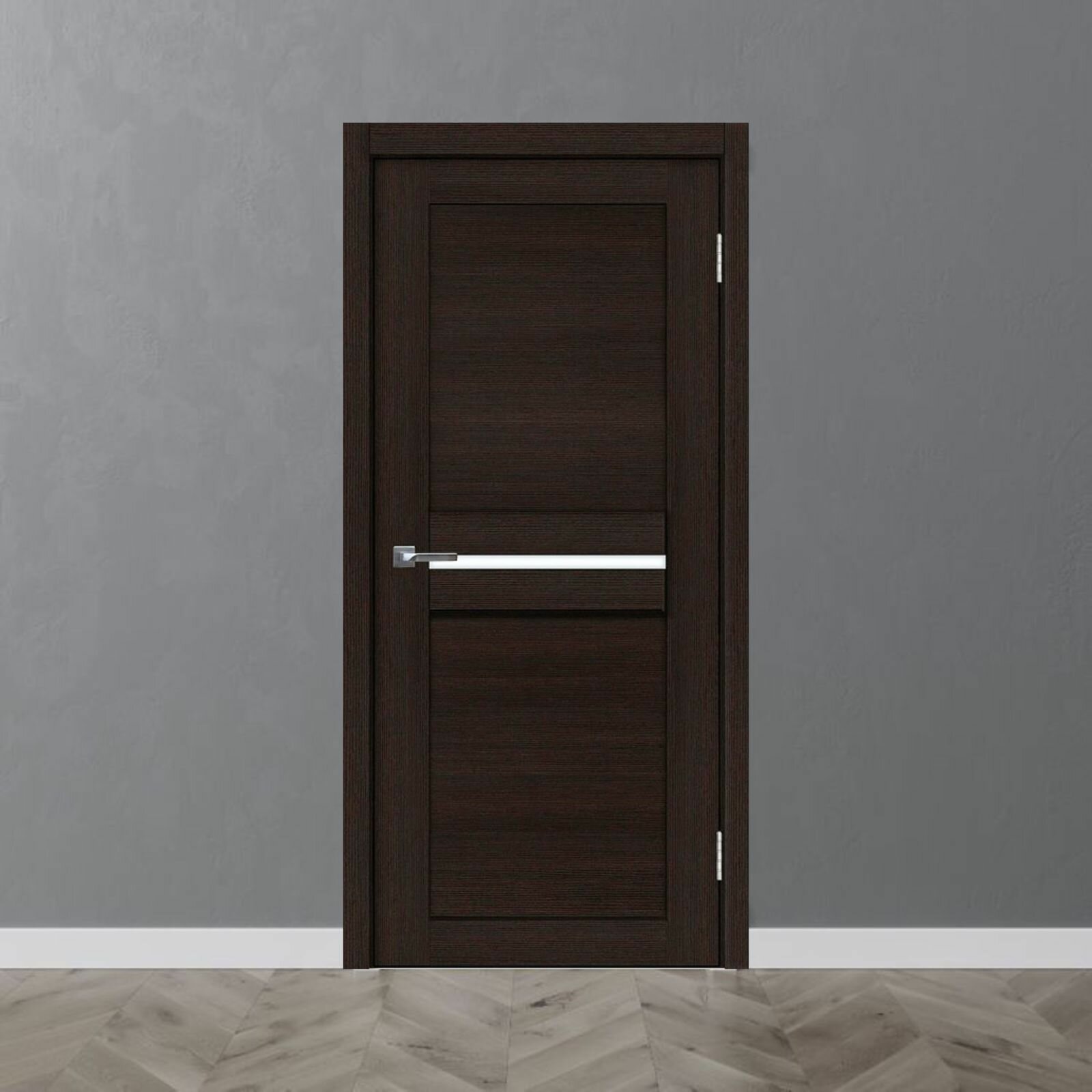 Дверь межкомнатная Омега Венге Paputin's Doors 800 х 2000 мм Остекленная