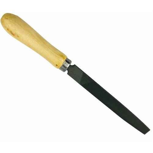 напильник 2 плоский 150 мм с деревянной ручкой Напильник с деревянной ручкой, плоский, 250 мм, №2 ON