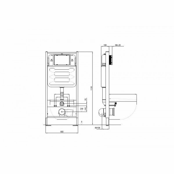 Комплект унитаз с инсталляцией AQUATEK европа New-KKI2 (рама AQUATEK Standard INS-0000012, звукоизоляционная прокладка, крепеж KKI-0000002, унитаз европа AQ1106L-00, тонкое сиденье с механизмом плавного закрывания)