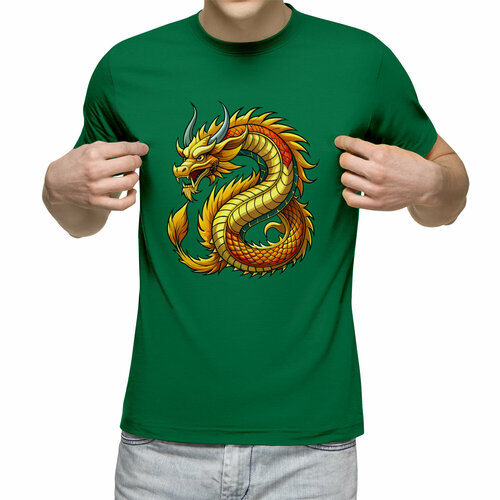 Футболка Us Basic, размер S, зеленый мужская футболка огненный дракон красный дракон l серый меланж