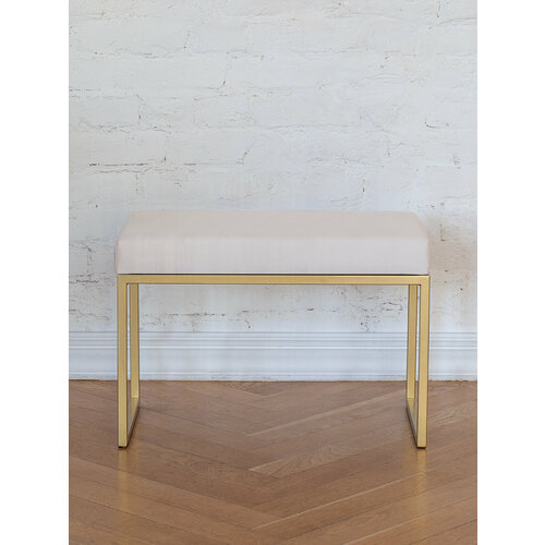 фото Банкетка для прихожей alba smart, золотая, ivory, 650х350х450 greenween